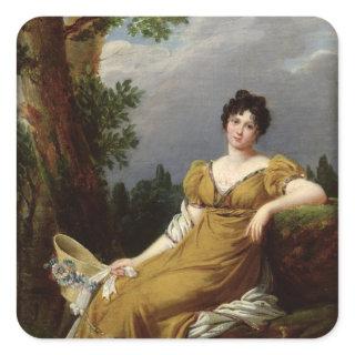 Portrait of a Seated Woman Square Sticker