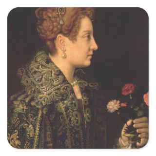 Portrait of a Woman Square Sticker