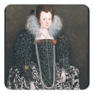 Portrait of a Woman, traditionally identified as M Square Sticker