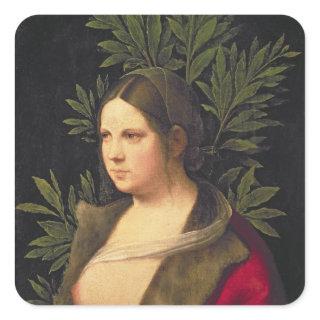 Portrait of a Young Woman , 1506 Square Sticker