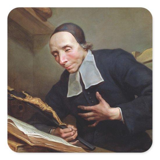 Portrait of Abbot Firmin Tournus Square Sticker