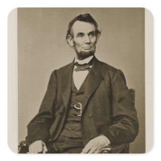Portrait of Abraham Lincoln (1809-65) (b/w photo) Square Sticker