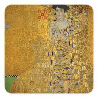 Portrait of Adele Bloch-Bauer I by Gustav Klimt Square Sticker