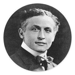 Portrait of American Magician Harry Houdini Classic Round Sticker