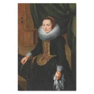 Portrait of an Elegant Lady, Standing by a Chair Tissue Paper