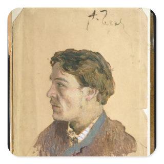 Portrait of Anton Chekhov Square Sticker