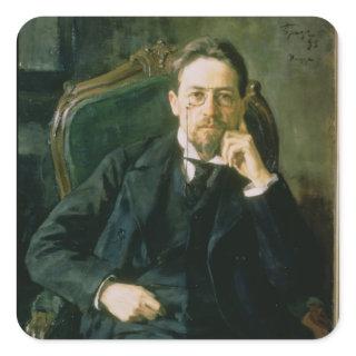 Portrait of Anton Pavlovich Chekhov, 1898 Square Sticker
