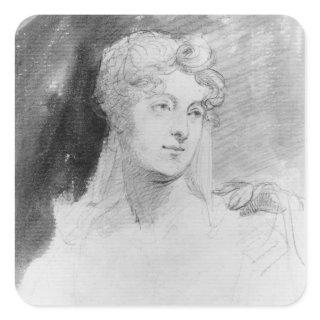 Portrait of Augusta Leigh Square Sticker