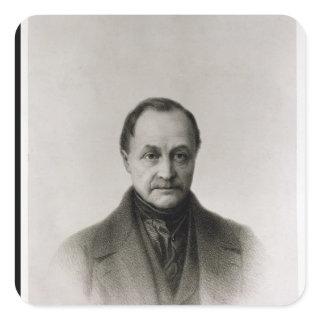 Portrait of Auguste Comte , French philosopher Square Sticker