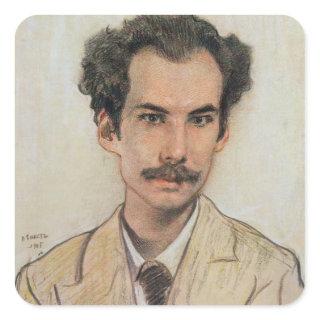 Portrait of Boris Nikolayevich Bugaev (1880-1934) Square Sticker
