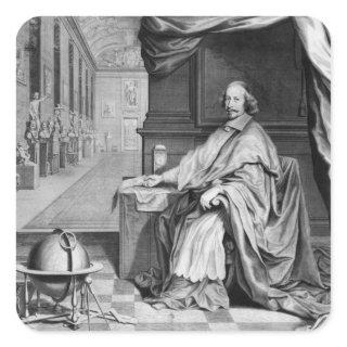 Portrait of Cardinal Mazarin  in his Palace Square Sticker