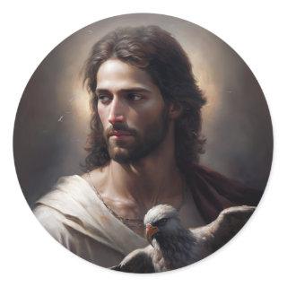 Portrait of Christ Classic Round Sticker