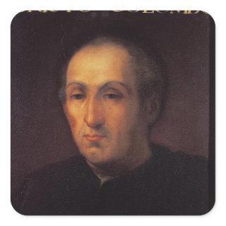 Portrait of Christopher Columbus Square Sticker