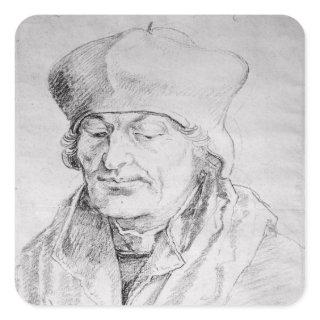 Portrait of Desiderius Erasmus  1520 Square Sticker