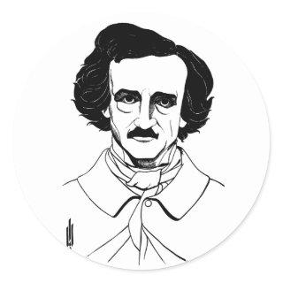 Portrait of Edgar Allan Poe Classic Round Sticker