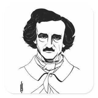 Portrait of Edgar Allan Poe Square Sticker