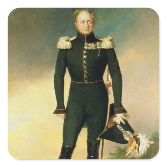 Portrait of Emperor Alexander I  1825 Square Sticker