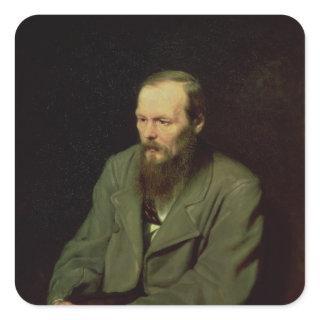 Portrait of Fyodor Dostoyevsky  1872 Square Sticker