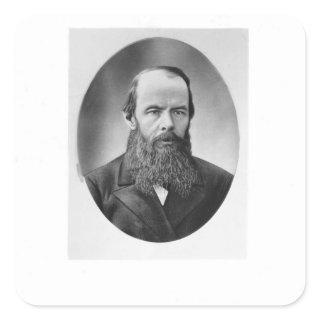 Portrait of Fyodor Mikhailovich Dostoyevsky Square Sticker
