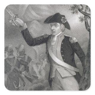 Portrait of General Francis Marion at the Battle o Square Sticker