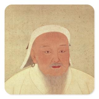 Portrait of Genghis Khan , Mongol Khan Square Sticker