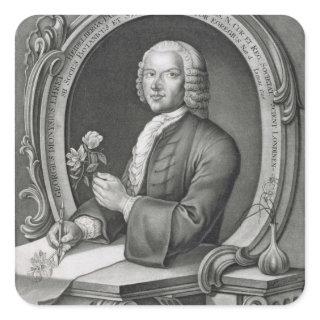 Portrait of Georg Dionysius Ehret (1710-70) engrav Square Sticker