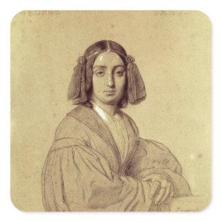 Portrait of George Sand  1837 Square Sticker