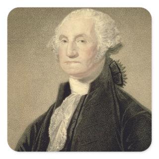 Portrait of George Washington, engraved by William Square Sticker