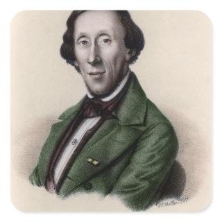 Portrait of Hans Christian Andersen Square Sticker