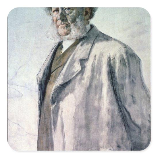 Portrait of Henrik Ibsen, 1895 Square Sticker