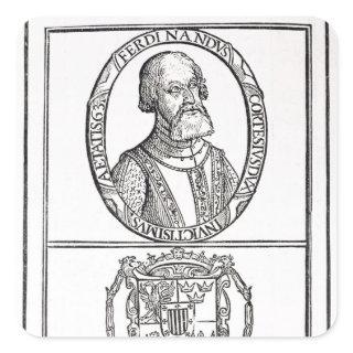 Portrait of Hernado Cortes  and his arms Square Sticker