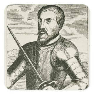 Portrait of Hernando de Soto Square Sticker