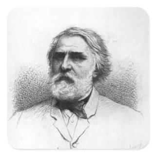 Portrait of Ivan Turgenev Square Sticker