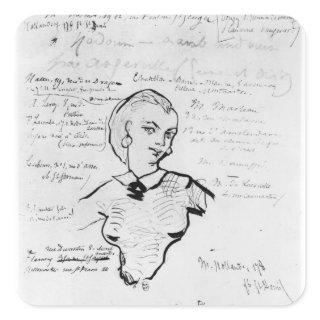 Portrait of Jeanne Duval Square Sticker