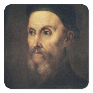 Portrait of John Calvin Square Sticker