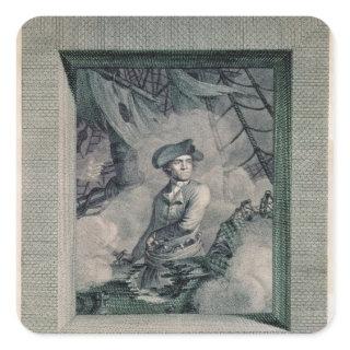 Portrait of John Paul Jones Square Sticker