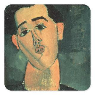 Portrait of Juan Gris (1887-1927) 1915 (oil on can Square Sticker