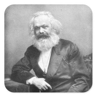 Portrait of Karl Marx Square Sticker