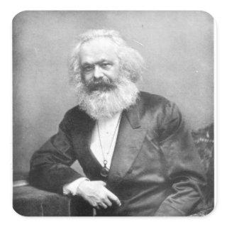 Portrait of Karl Marx Square Sticker