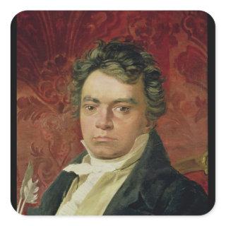 Portrait of Ludwig Van Beethoven Square Sticker