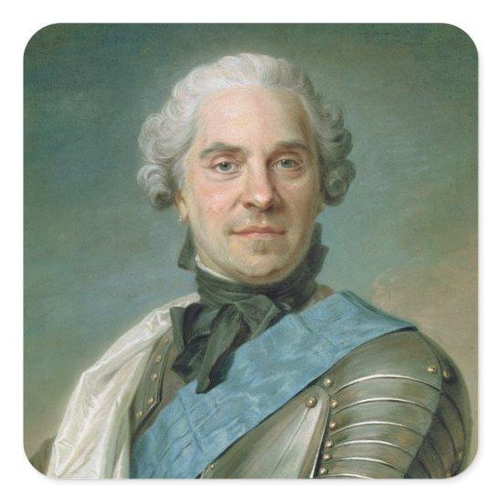 Portrait of Maurice  Comte de Saxe Square Sticker