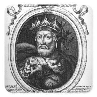 Portrait of Merovech  King of the Salian Franks Square Sticker