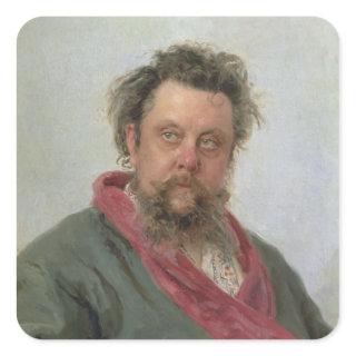 Portrait of Modest Petrovich Moussorgsky  1881 Square Sticker