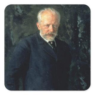 Portrait of Piotr Ilyich Tchaikovsky Square Sticker