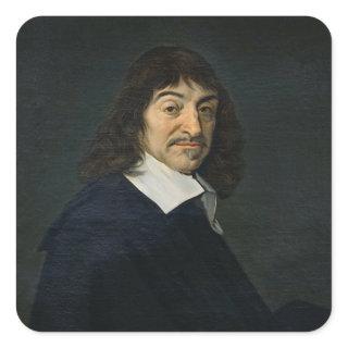 Portrait of Rene Descartes  c.1649 Square Sticker