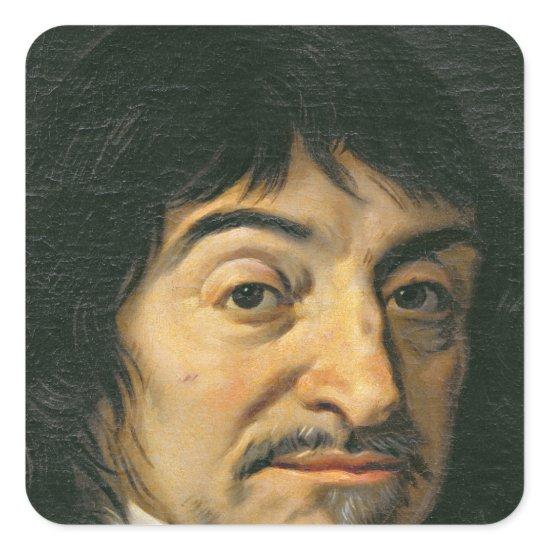 Portrait of Rene Descartes  c.1649 Square Sticker