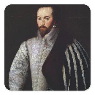 Portrait of Sir Walter Raleigh  1588 Square Sticker
