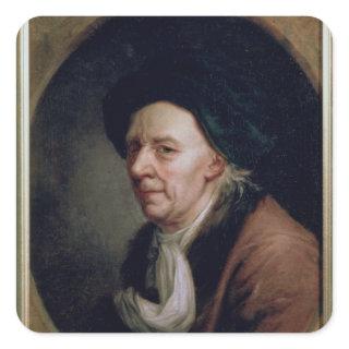 Portrait of the Mathematician Leonard Euler Square Sticker