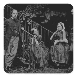 Portrait of the Rossetti Family, 1864 Square Sticker