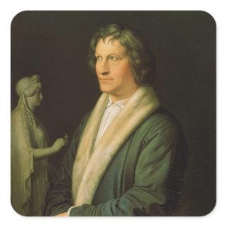 Portrait of the sculptor Bertel Thorvaldsen Square Sticker